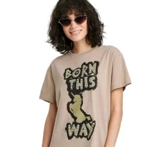 Born This Way Lady Gaga Beige Graphic T-Shirt